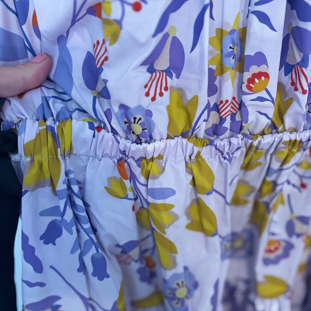 Jessie Zhao Purple Floral Cotton Midi Dress size 4 NWT $269 - Picture 11 of 13